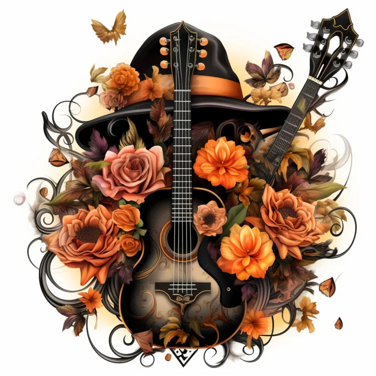Guitare à Fleurs