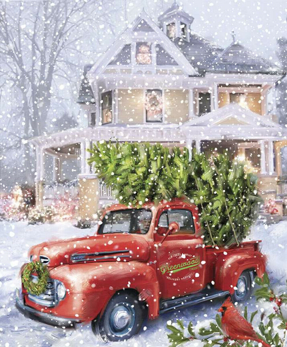 Camion Rouge Sapin de Noël