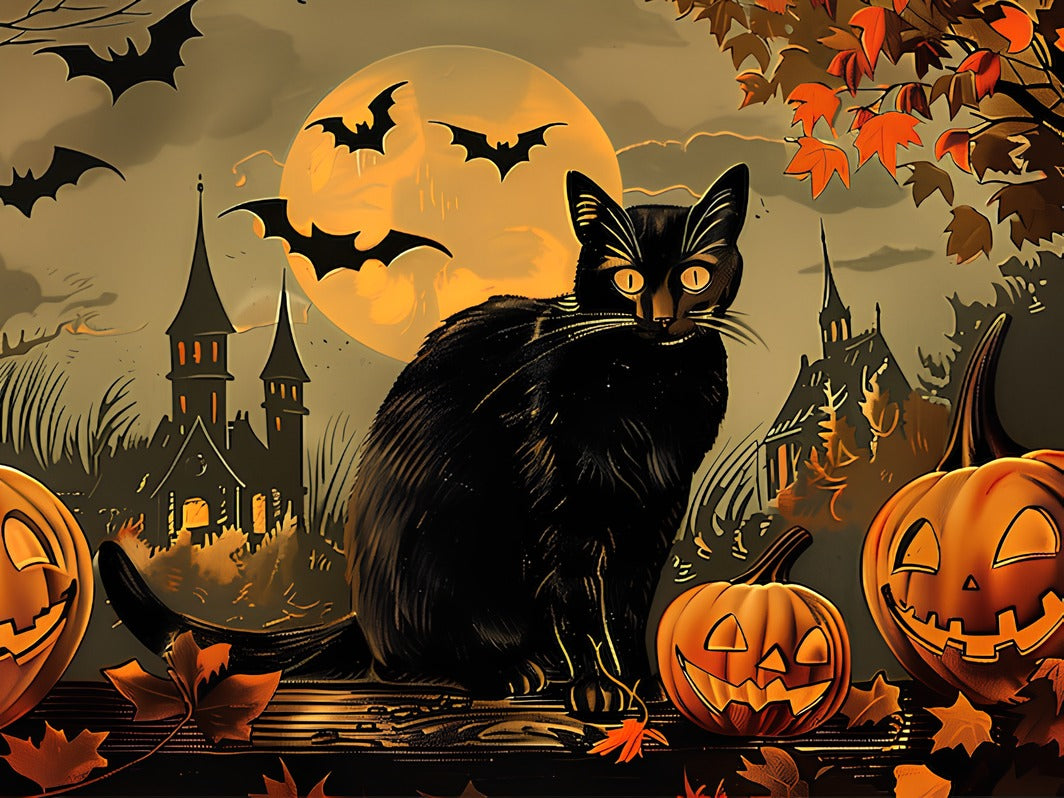 Chat Noir d'Halloween