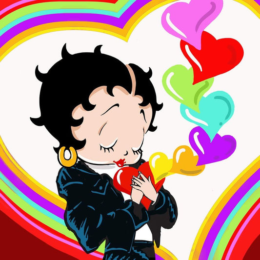 Betty Boop Coeurs Arc-en-ciel