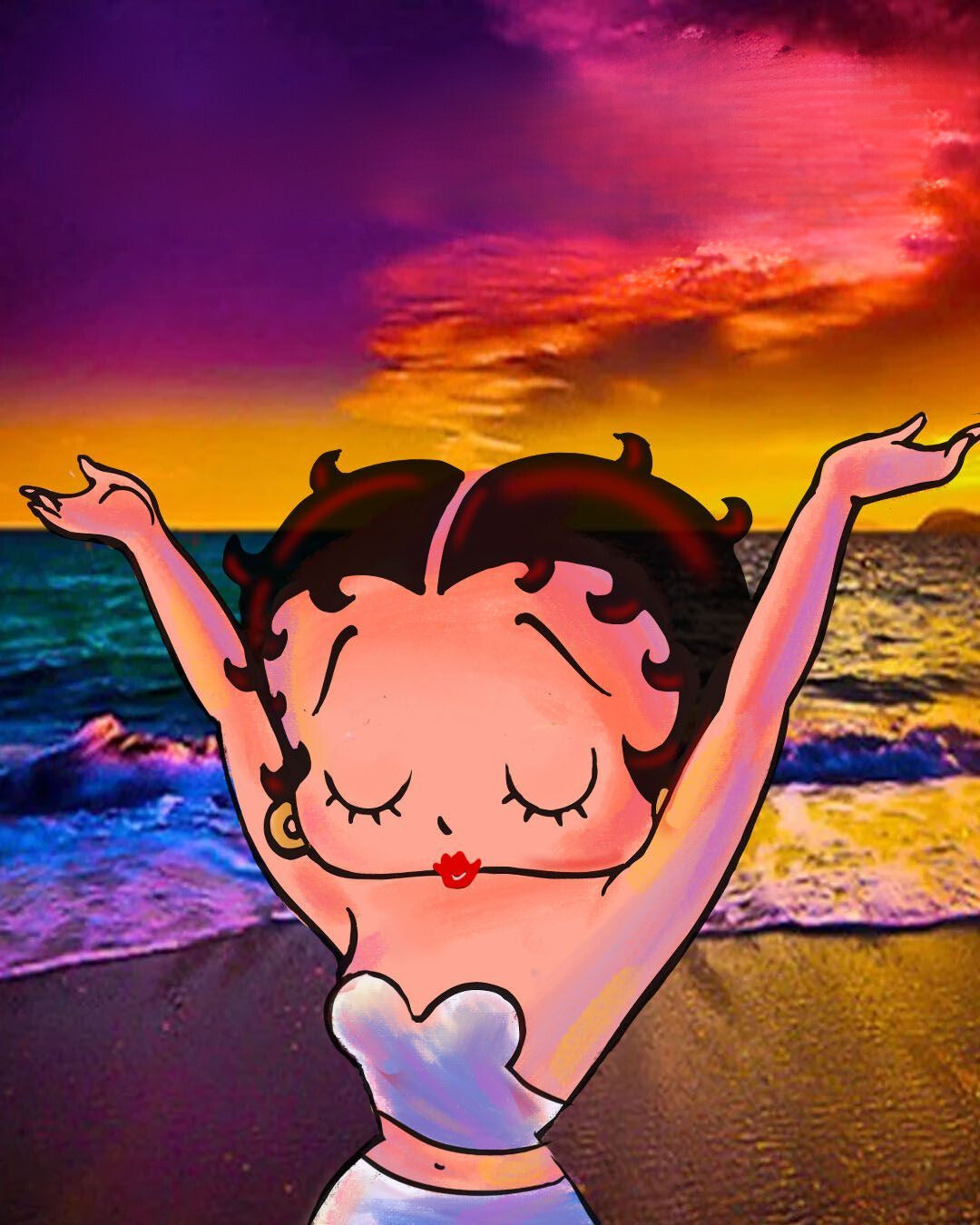 Betty Boop Sur la Plage