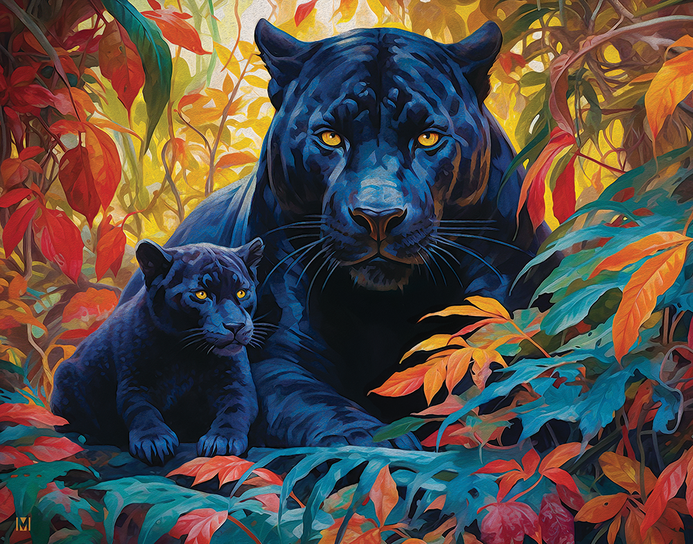 Famille Jaguar noire